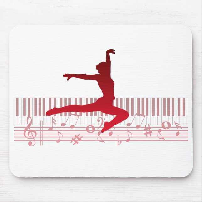 Mousepad Bailarino de ballet em um teclado (Frente)