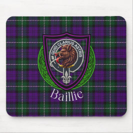 Mousepad Baillie Scottish Clan Tartan and Crest