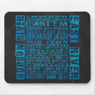 Mousepad Bairros de Nova York Azul