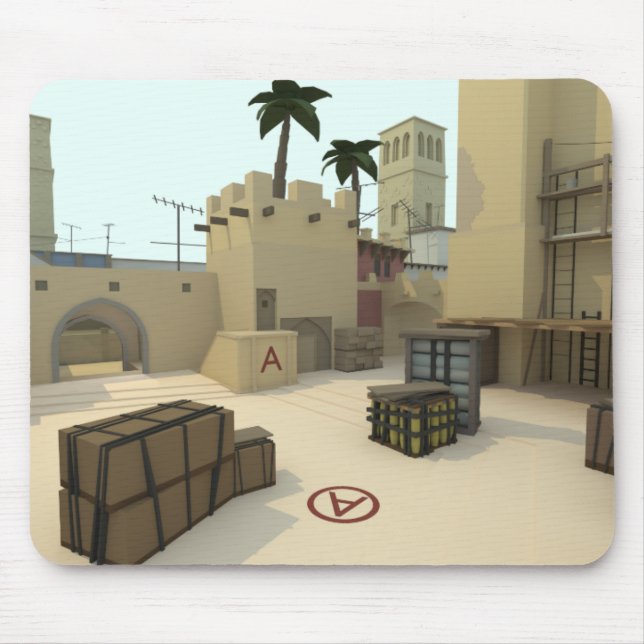 Mousepad Baixa miragem poli do mapa de CSGO (Frente)