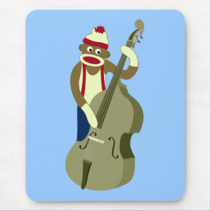 Mousepad Baixista ereto do macaco da peúga