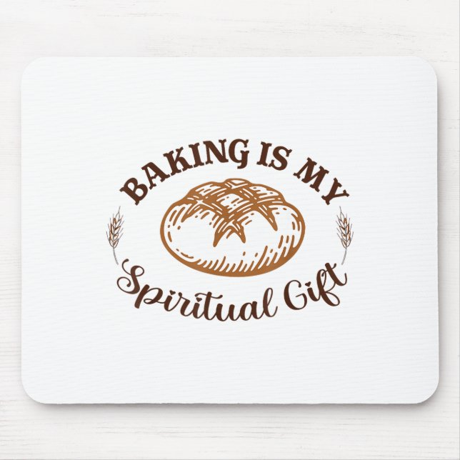 Mousepad Baking Is My Sritual Gift Funny Bake Lover Pastry  (Frente)