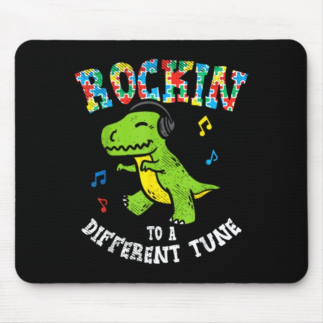 Mousepad Balançando Ao Ritmo Diferente Dança T-rex Autismo  (Frente)