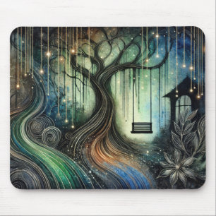 Mousepad Balanço da Árvore Encantada e Luzes Brilhantes à N