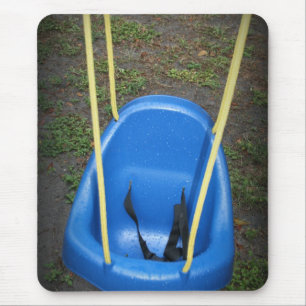 Mousepad Balanço do bebê no swingset, azul com cordas