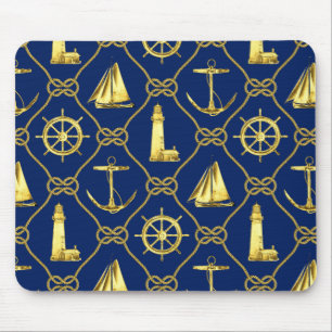 Mousepad Balão Azul Dourado Náutico