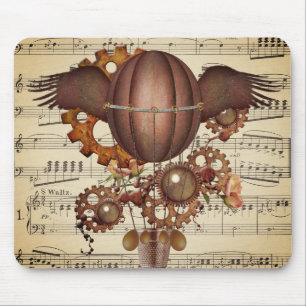 Mousepad Balão de Ar Quente Asas Steampunk