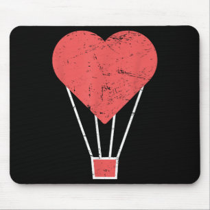Mousepad Balão de Ar Quente Bonito Coração
