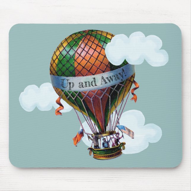 Mousepad Balão de Ar Quente com Nuvens Personalize (Frente)