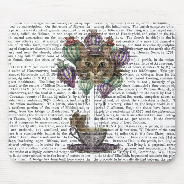 Mousepad Balão de Ar Quente de Cheshire Cat (Frente)