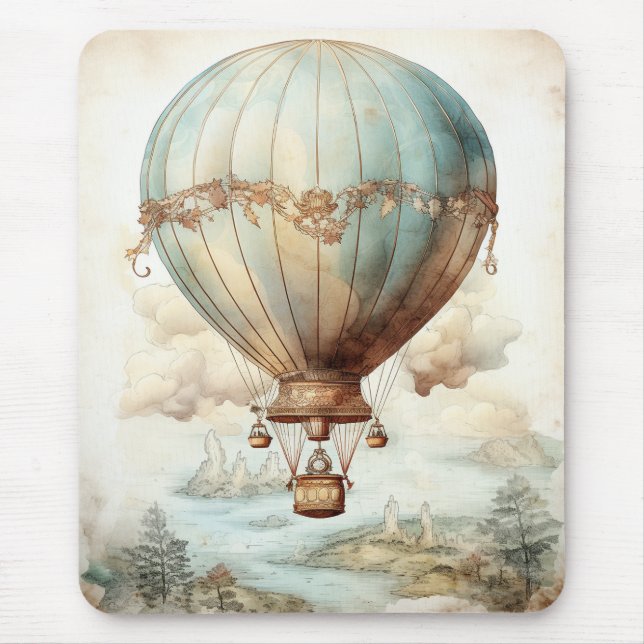 Mousepad Balão de Ar Quente Steampunk Vintage (2) (Frente)