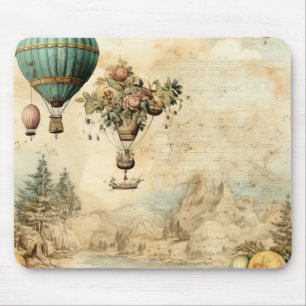 Mousepad Balão de Vintage Ar Quente em Paisagem Serena (1)