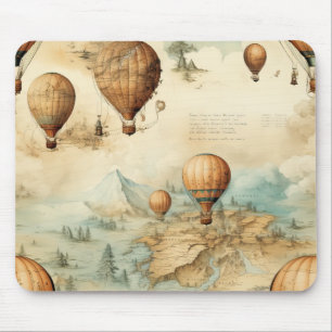 Mousepad Balão de Vintage Ar Quente em Paisagem Serena (2)