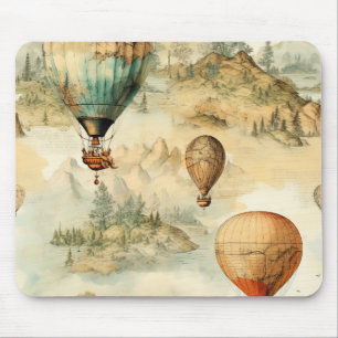 Mousepad Balão de Vintage Ar Quente em Paisagem Serena (4)