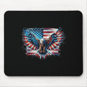 Mousepad Bald Eagle 4 de julho Bandeira Americana Fre Patri