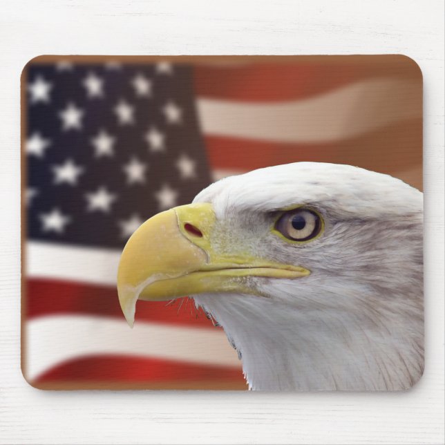Mousepad Bald Eagle & American Flag (Frente)