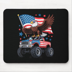 Mousepad Bald Eagle American Flag Feliz 4 De Julho Indepen