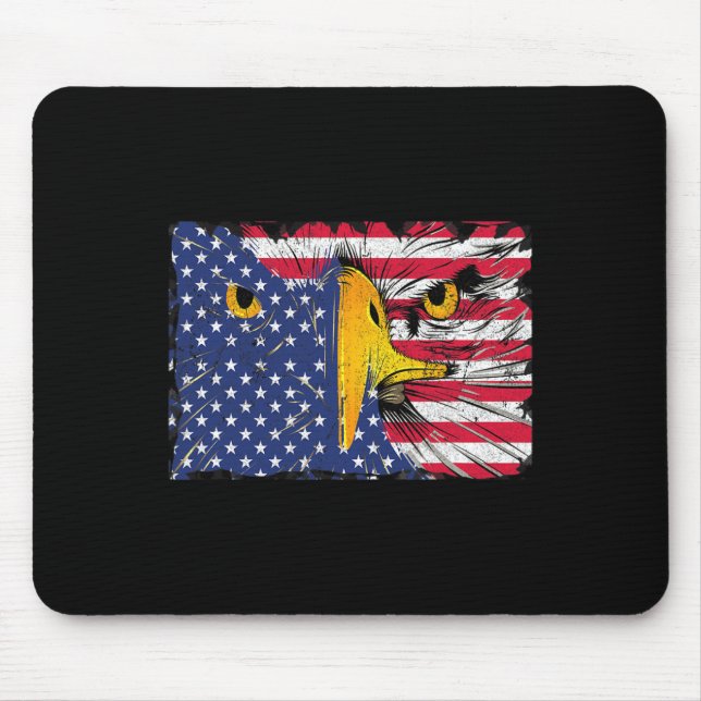 Mousepad Bald Eagle American Flag USA 4 De Julho (Frente)