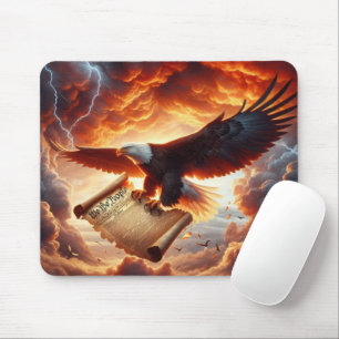 Mousepad Bald Eagle Enrolando a Constituição dos EUA