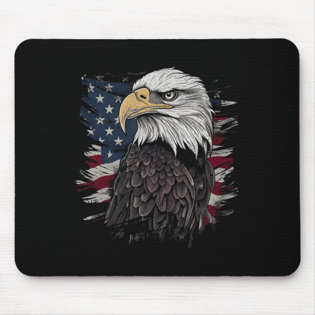Mousepad Bald Eagle EUA Bandeira Americana Homens Gráficos  (Frente)