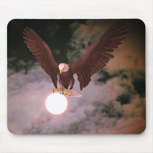 Mousepad Bald Eagle Full Moon Night Fantasy (Frente)