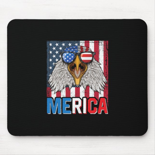 Mousepad Bald Eagle Merica 4 de julho (Frente)