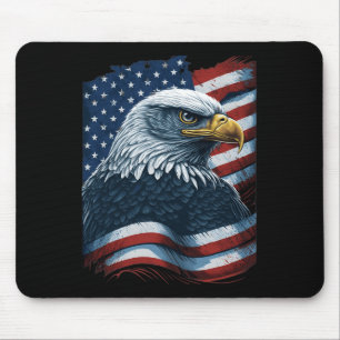 Mousepad Bald Eagle Orgulhosa Bandeira Americana Patriótica
