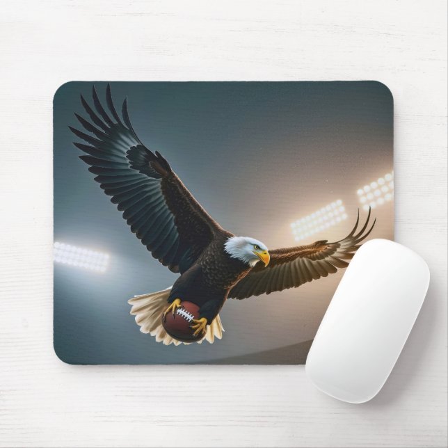 Mousepad Bald Eagle voando com futebol (Com mouse)