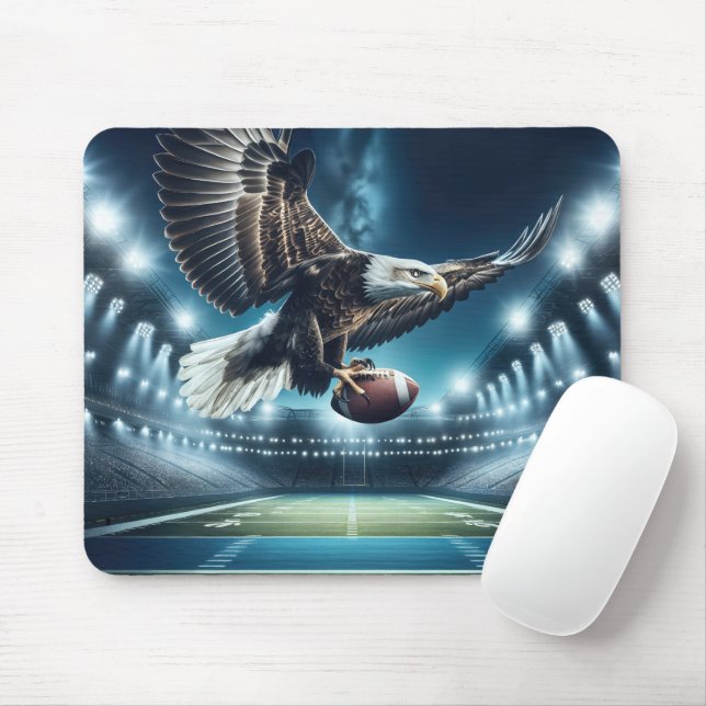Mousepad Bald Eagle voando com futebol (Com mouse)