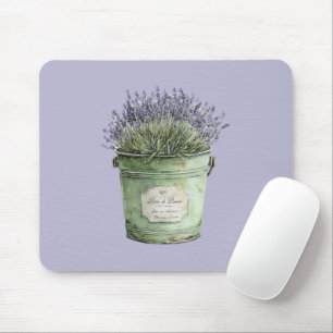 Mousepad Balde Verde Flores de Lavanda