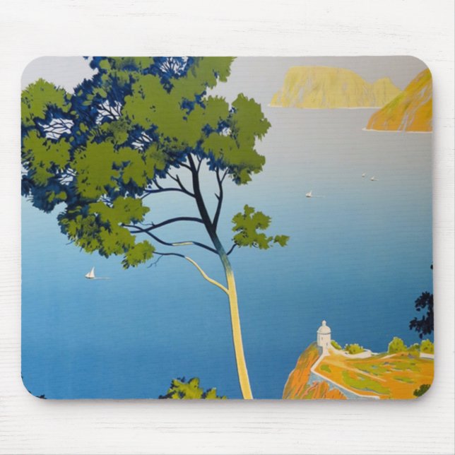 Mousepad Baleares Islands Vintage Viagem francês (Frente)