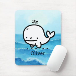 Mousepad Baleia-Bebê Adorável - Arte da Criatura do Mar de 
