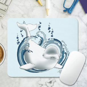 Mousepad Baleia Beluga Azul