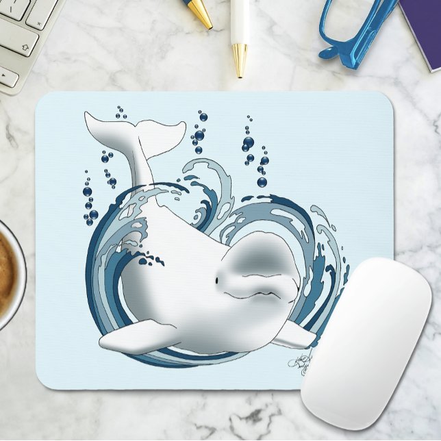 Mousepad Baleia Beluga Azul (Criador carregado)