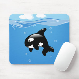 Mousepad Baleia de orca branca no oceano