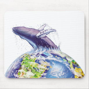 Mousepad baleia e design da terra