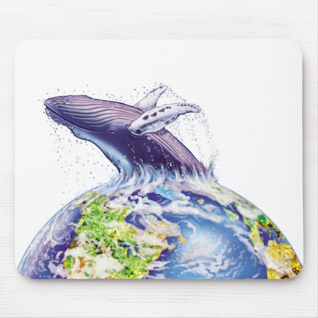 Mousepad baleia e design da terra (Frente)