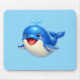 Mousepad Baleia Fofa com Olhos Grandes Ilustração de Animal