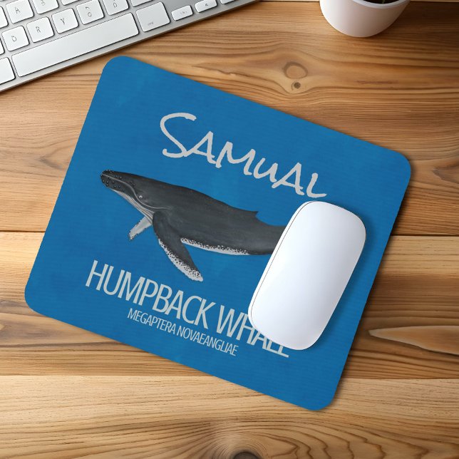 Mousepad Baleia Oceânica Personalizada (Simple Ocean Nautical humpback whale mousepad)