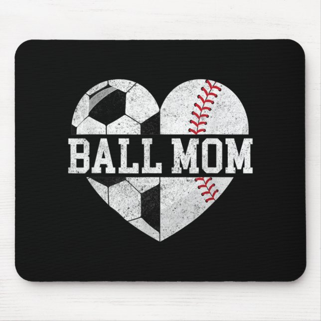 Mousepad Ball Mãe, Diversão De Beisebol, Mãe (Frente)