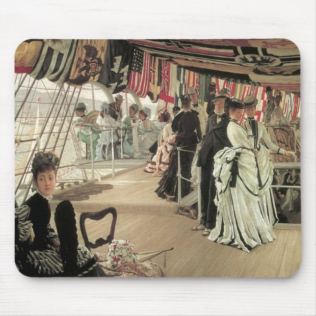 Mousepad Ball on Shipboard por James Tissot, Arte Vitoriana (Frente)