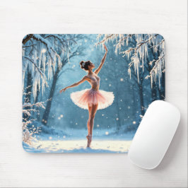 Mousepad Ballerina dança da neve inverno beleza arte