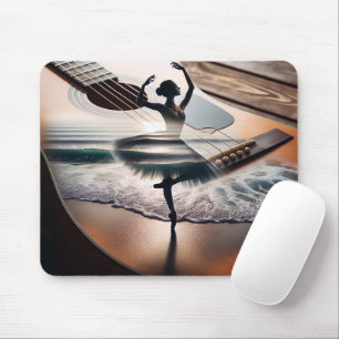Mousepad Ballerina Dancer em um violão