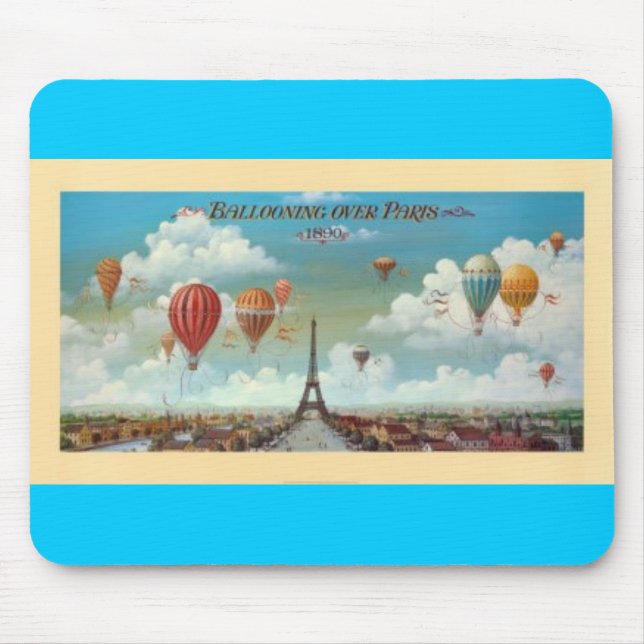 Mousepad Ballooning sobre o impressão 1890 de Paris (Frente)