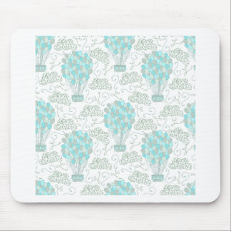 Mousepad Balões de ar quente azul turquesa decoração de ber