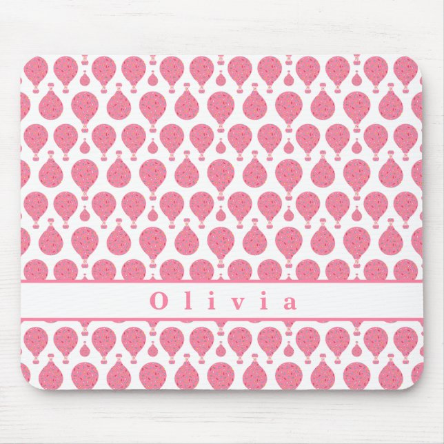 Mousepad Balões de ar Quente Rosa (Frente)