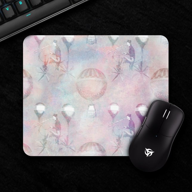 Mousepad Balões de Ar Quente Steampunk | Vintage Feminine (Criador carregado)