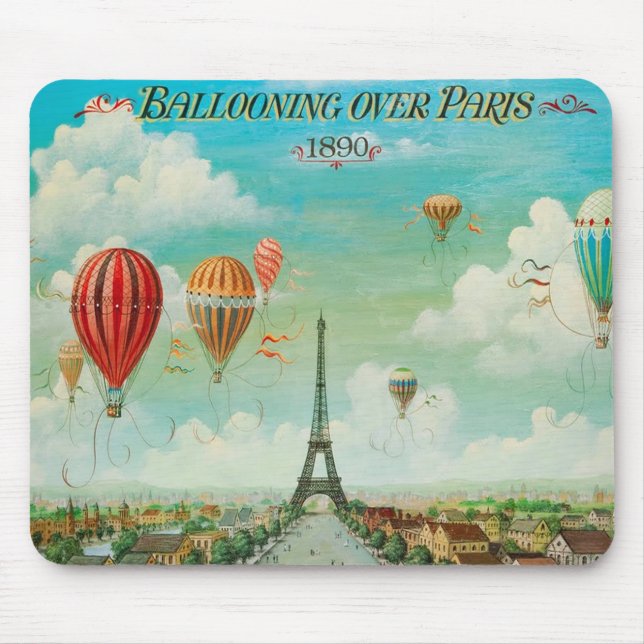 Mousepad Balões de vintagem PixDezines/eiffel/paris (Frente)