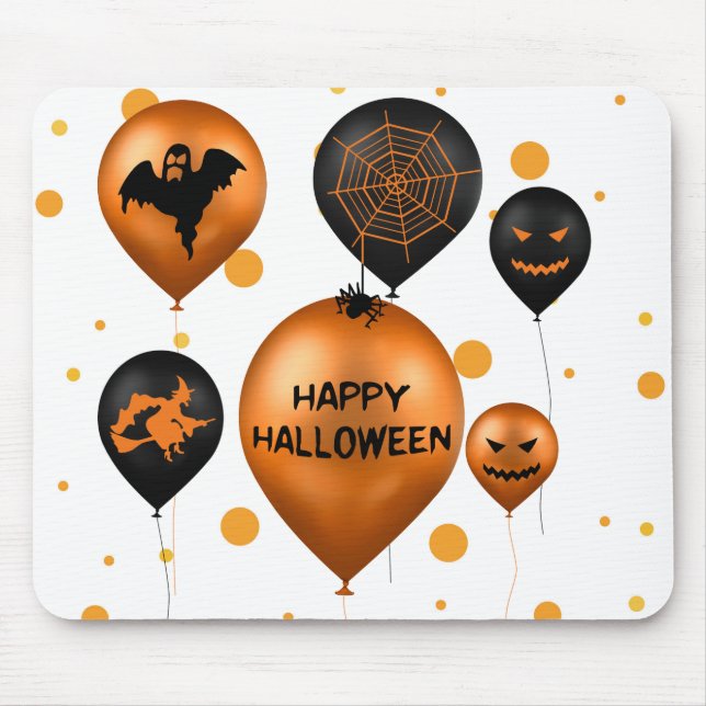 Mousepad Balões do Partido Feliz Halloween (Frente)