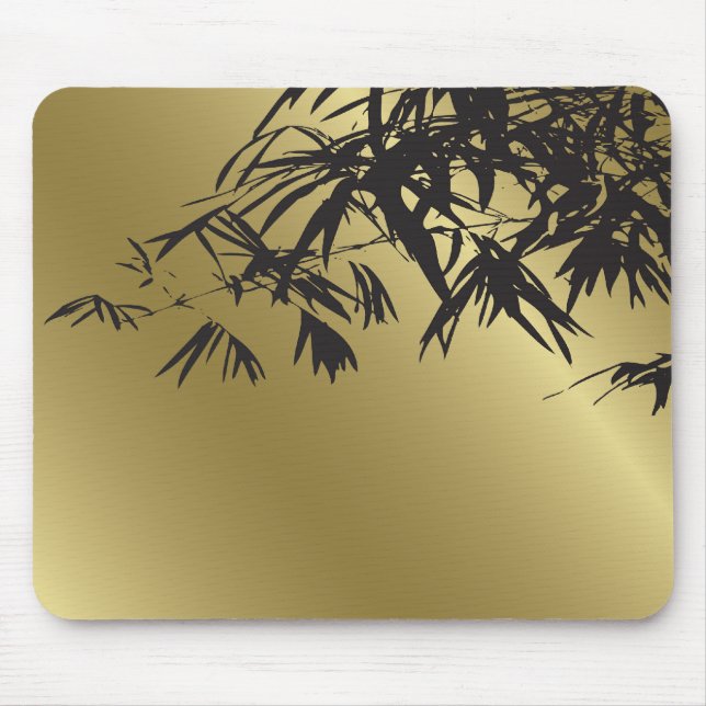 Mousepad Bamboo deixa preto + Dourado módulo de presentes p (Frente)